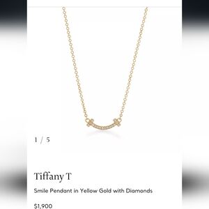 Tiffany Smile Pendant in Rose Gold with Diamonds Size Mini